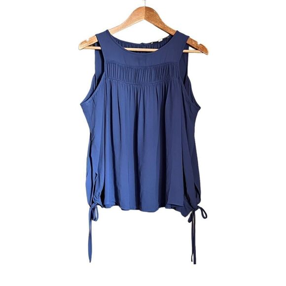 Loft purple cold shoulder blouse - Picture 1 of 11